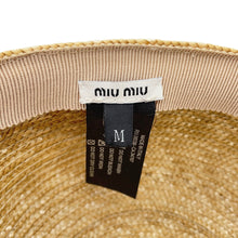 Load image into Gallery viewer, MIUMIU Straw cap Size M Beige/Multicolor5HC154 Straw Silk
