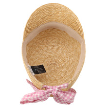 将图像加载到图库查看器中，MIUMIU Straw cap Size M Beige/Pink/White Straw Silk
