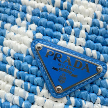 将图像加载到图库查看器中，PRADA Bucket hat Size S Blue/White1HC137 Raffia
