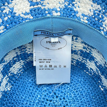 将图像加载到图库查看器中，PRADA Bucket hat Size S Blue/White1HC137 Raffia
