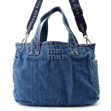Load image into Gallery viewer, MIUMIU 2WAY tote Blue5BG236 Denim
