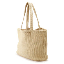 将图像加载到图库查看器中，JIMMY CHOO Beach Tote Beige Raffia
