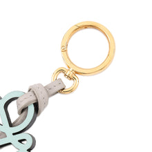 Load image into Gallery viewer, LOEWE Anagram Bag Charm White/Light Blue/Gray Leather
