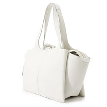 将图像加载到图库查看器中，CELINE Triford Tote Bag White179043 Leather Size Small
