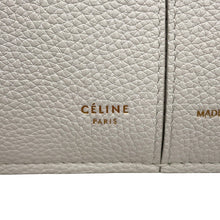 将图像加载到图库查看器中，CELINE Triford Tote Bag White179043 Leather Size Small
