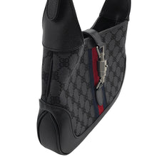 将图像加载到图库查看器中，BALENCIAGA ×BALENCIAGA The Hacker Hobo Bag Black680118 Canvas Leather Size Small
