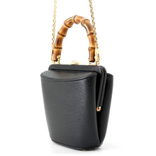 将图像加载到图库查看器中，GUCCI Bamboo Handbag Black616436 Leather
