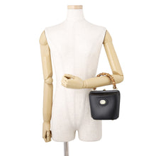 将图像加载到图库查看器中，GUCCI Bamboo Handbag Black616436 Leather
