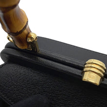 将图像加载到图库查看器中，GUCCI Bamboo Handbag Black616436 Leather
