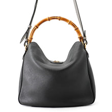 将图像加载到图库查看器中，GUCCI Diana Handbag Black/Gray746124 Calf Leather Size Medium
