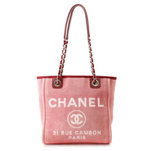 将图像加载到图库查看器中，CHANEL Deauville ChainTote Bag Pink/RedA66939 Canvas Leather Size PM
