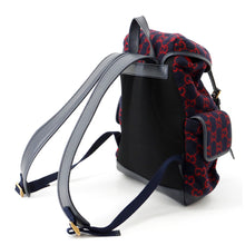 Load image into Gallery viewer, GUCCI GG Wool Backpack Navy/Red598184 Leather Wool
