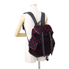 Load image into Gallery viewer, GUCCI GG Wool Backpack Navy/Red598184 Leather Wool
