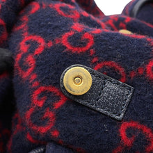 Load image into Gallery viewer, GUCCI GG Wool Backpack Navy/Red598184 Leather Wool
