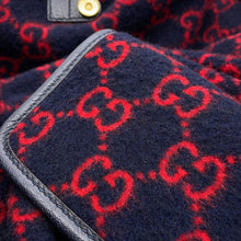 Load image into Gallery viewer, GUCCI GG Wool Backpack Navy/Red598184 Leather Wool
