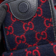Load image into Gallery viewer, GUCCI GG Wool Backpack Navy/Red598184 Leather Wool
