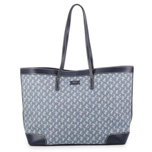 将图像加载到图库查看器中，JIMMY CHOO NINE 2 FINE Shopping Tote Bag White/Denim Leather Canvas
