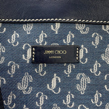 将图像加载到图库查看器中，JIMMY CHOO NINE 2 FINE Shopping Tote Bag White/Denim Leather Canvas
