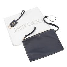 将图像加载到图库查看器中，JIMMY CHOO NINE 2 FINE Shopping Tote Bag White/Denim Leather Canvas
