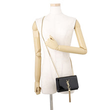 将图像加载到图库查看器中，SAINT LAURENT PARIS Kate ChainShoulder Bag Black354120 Patent Leather
