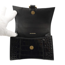 Load image into Gallery viewer, BALENCIAGA Hour glass Black592833 Embossed Leather Size XS
