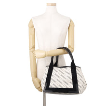 将图像加载到图库查看器中，BALENCIAGA Navy Tote Bag White/Black339933 Canvas Leather Size S
