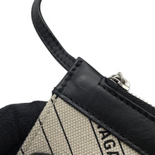 将图像加载到图库查看器中，BALENCIAGA Navy Tote Bag White/Black339933 Canvas Leather Size S
