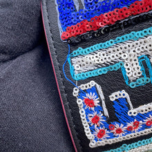 Load image into Gallery viewer, FENDI Logo Strap Black/Multicolor8AV077 Leather Sequins
