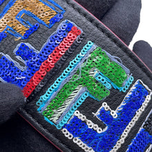 Load image into Gallery viewer, FENDI Logo Strap Black/Multicolor8AV077 Leather Sequins

