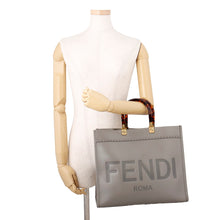 Load image into Gallery viewer, FENDI Sunshine 2-way Shoulder Bag Gray8BH386 Leather Size Medium
