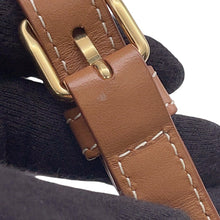 将图像加载到图库查看器中，CELINE Triomphe Tambour Shoulder Bag Brown/Beige/Red Leather Canvas Size Small
