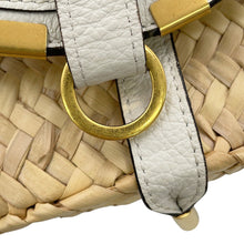 Load image into Gallery viewer, Chloe Mercy Bucket Natural/White Raffia Leather Size Small
