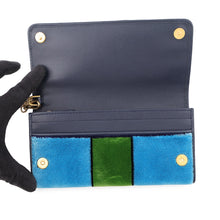 Load image into Gallery viewer, PRADA Long wallet Blue/Multicolor1MH019 Velour
