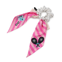 Load image into Gallery viewer, CHANEL Scrunchie with ribbon Pink/Gray Nylon
