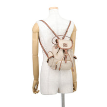 Load image into Gallery viewer, MIUMIU Logo Backpack Beige/Brown5BZ043 Leather Canvas Size Medium
