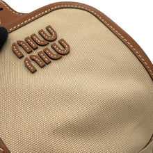 Load image into Gallery viewer, MIUMIU Logo Backpack Beige/Brown5BZ043 Leather Canvas Size Medium
