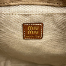 Load image into Gallery viewer, MIUMIU Logo Backpack Beige/Brown5BZ043 Leather Canvas Size Medium
