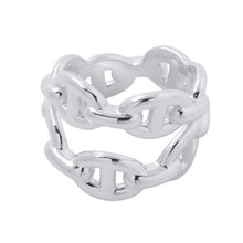 将图像加载到图库查看器中，HERMES Chaine d'Ancre Double Row Ring Size 49/#9 SV925
