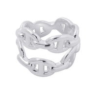 HERMES Chaine d'Ancre Double Row Ring Size 49/#9 SV925