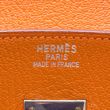 将图像加载到图库查看器中，HERMES Birkin Orange Chevre Myzore Goatskin Size 35
