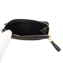 将图像加载到图库查看器中，Dior Caro Zip Card Holder BlackS5131UWHC Lambskin
