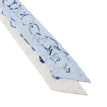 Load image into Gallery viewer, HERMES Twilly DO RE BOUCLES Broderis Anglaise Blue/Blanc/Marine Silk100%
