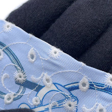 Load image into Gallery viewer, HERMES Twilly DO RE BOUCLES Broderis Anglaise Blue/Blanc/Marine Silk100%
