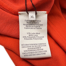 将图像加载到图库查看器中，HERMES T-Shirt (Training) Size XL Orange Jump Wool57% Nylon43%
