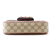 将图像加载到图库查看器中，GUCCI GG Supreme Horsebit 1955 Top Handle 2-Way Bag Beige/Burgundy815206 GG Supreme Leather
