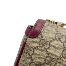将图像加载到图库查看器中，GUCCI GG Supreme Horsebit 1955 Top Handle 2-Way Bag Beige/Burgundy815206 GG Supreme Leather
