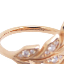 将图像加载到图库查看器中，TIFFANY&amp;Co. Victoria Vine Bypass Diamond Ring Size Approximately No. 9 18K Pink Gold
