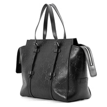 将图像加载到图库查看器中，GUCCI GG embossed Tote Bag Black625774 Leather
