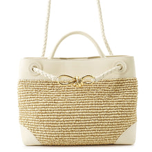 Load image into Gallery viewer, Bottega Veneta Andiamo 2-way Bag Sea Salt / Natural827478V5GX19293 Raffia Lambskin Size Small

