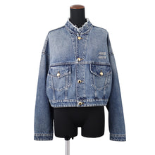 Load image into Gallery viewer, MIUMIU Collarless denim jacket Size 36 BlueGWB194 S000 139G Cotton100%
